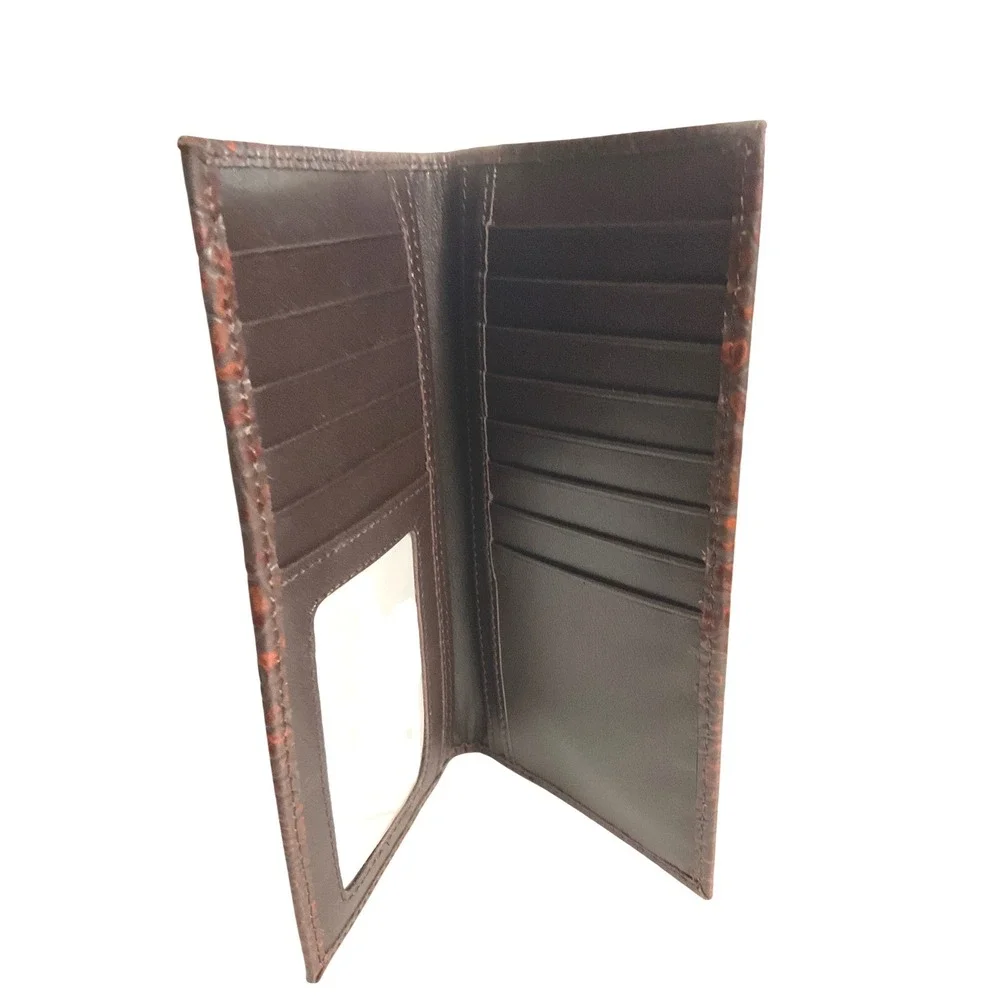 Ranger Belt Company Mens Brown Alligator Embossed‎ Leather Rodeo Bifold Wallet